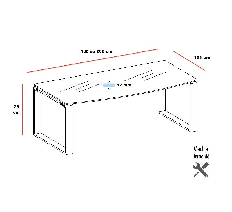Bureau de Direction en verre X time - Quadrifoglio - 180_3