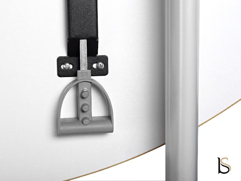 Table de réunion demi-lune  sur roulettes. - Anthracite, Wenge_3