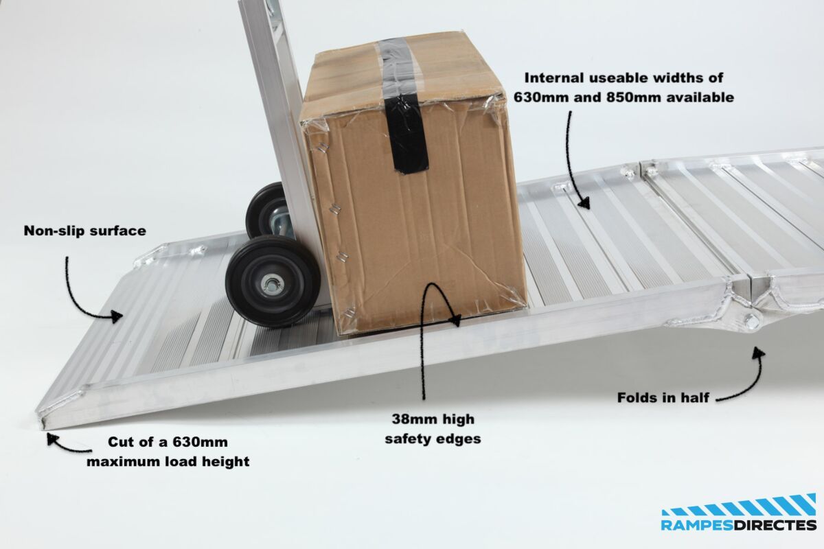 TRP-ViperFolding - Rampes pliantes robustes pour camions éco - Capacité 300 kg - Largeur 650mm ou 850mm - Longueur 2150mm_3