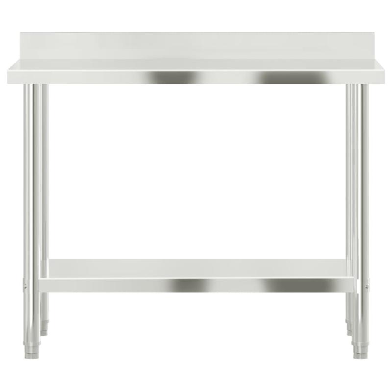 Vidaxl table de travail de cuisine avec dosseret 110x55x93 cm inox 376458_3