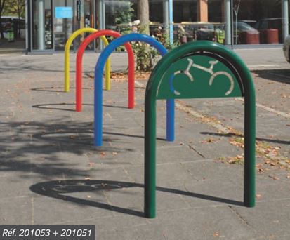 Appui vélos TROMBONE - économique et discret pour tous les 2 roues - Ø 50 mm - Largeur 300 mm - Hauteur 870 mm_3