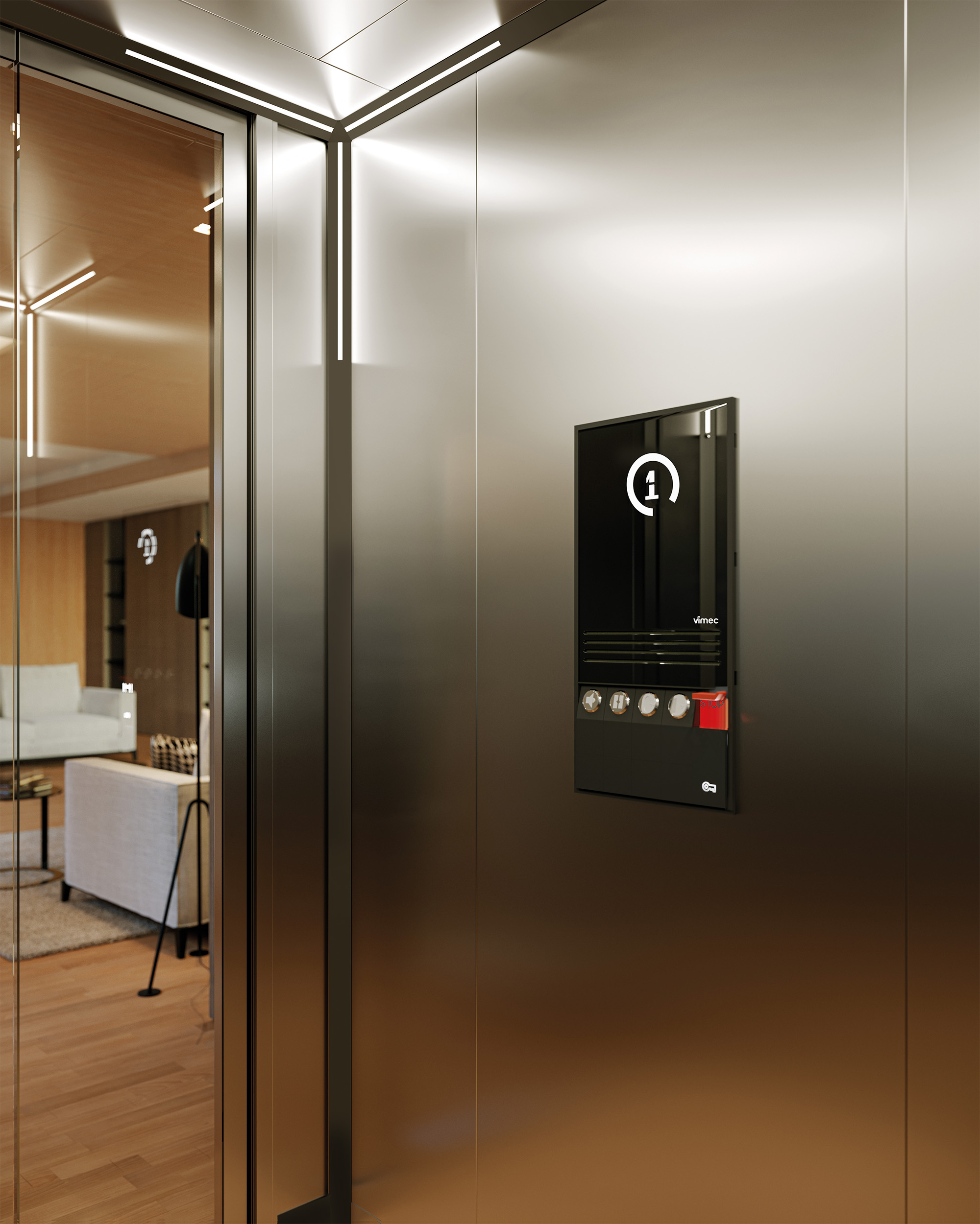 Ascenseur  de maison confortable, silencieux, modulaire, interchangeable et connecté  - AR:IA_3