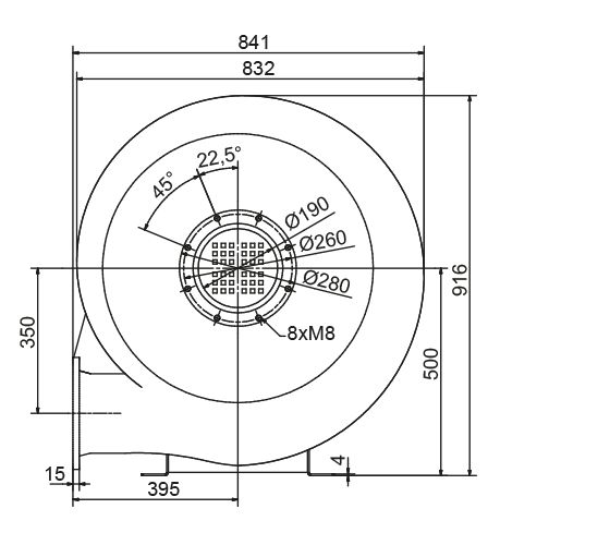 Ventilateur radial moyenne pression RD 84 ATEX - Elektror - jusqu'à 90 m³/min et 6.800 Pa - zones 1, 2 et 22_3