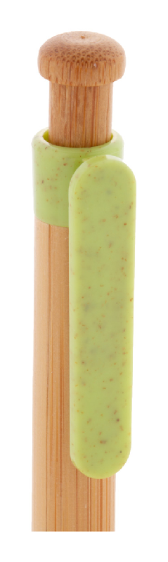 Stylo bille en bambou - Attributs en plastique de paille de blé écologique - Encre bleue_3