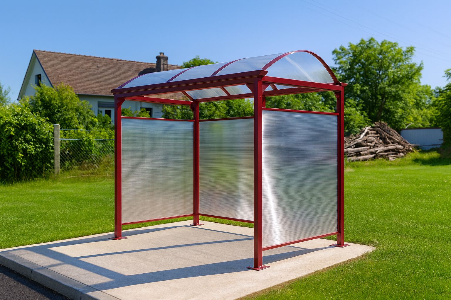 Abri bus Vision - 2.5m x 1.6m - capacité 5 à 6 personnes - parois vitrées Sécurit - toiture polycarbonate_2