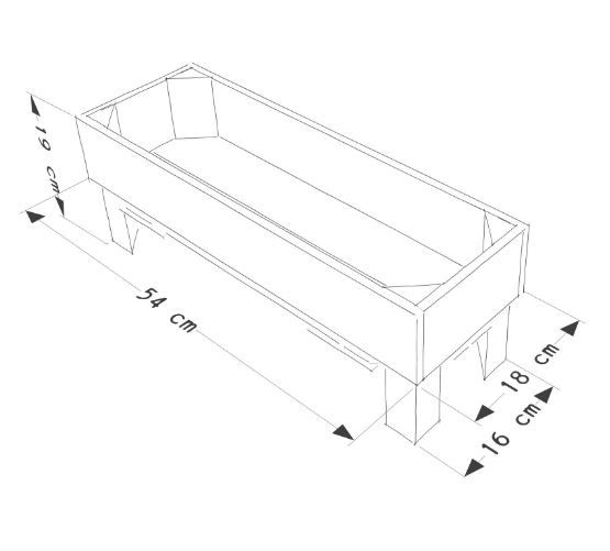 Caisse jardinière H1 - en bois brut ou 6 coloris de lasure à l'eau - Simply à Box - L18 x H19 x P54 cm_3