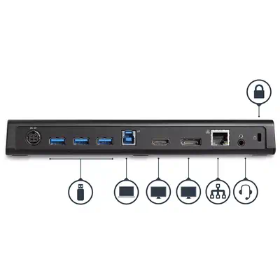 Station d'Accueil USB 3.0 Double àÉcran avec HDMI et DisplayPort 4K - USB 3.0 vers 4x USB-A, Ethernet_3