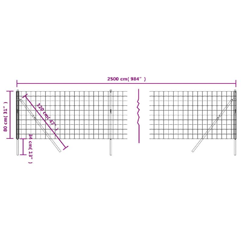 Vidaxl clôture en treillis métallique anthracite 0,8x25 m 154232_3