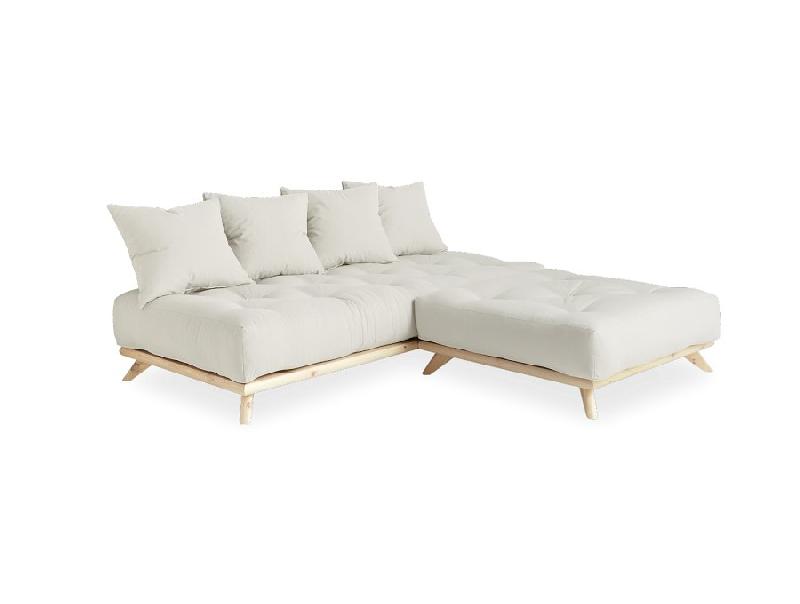 Canapé convertible futon Senza - Pin naturel - Coloris naturel - Couchage 90 x 200 cm - Design minimaliste Karup_3