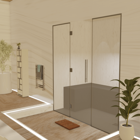 Kit de construction cabine de hammam - Paroi vitrée à carreler 180x120 avec générateur vapeur et accessoires inclus_3