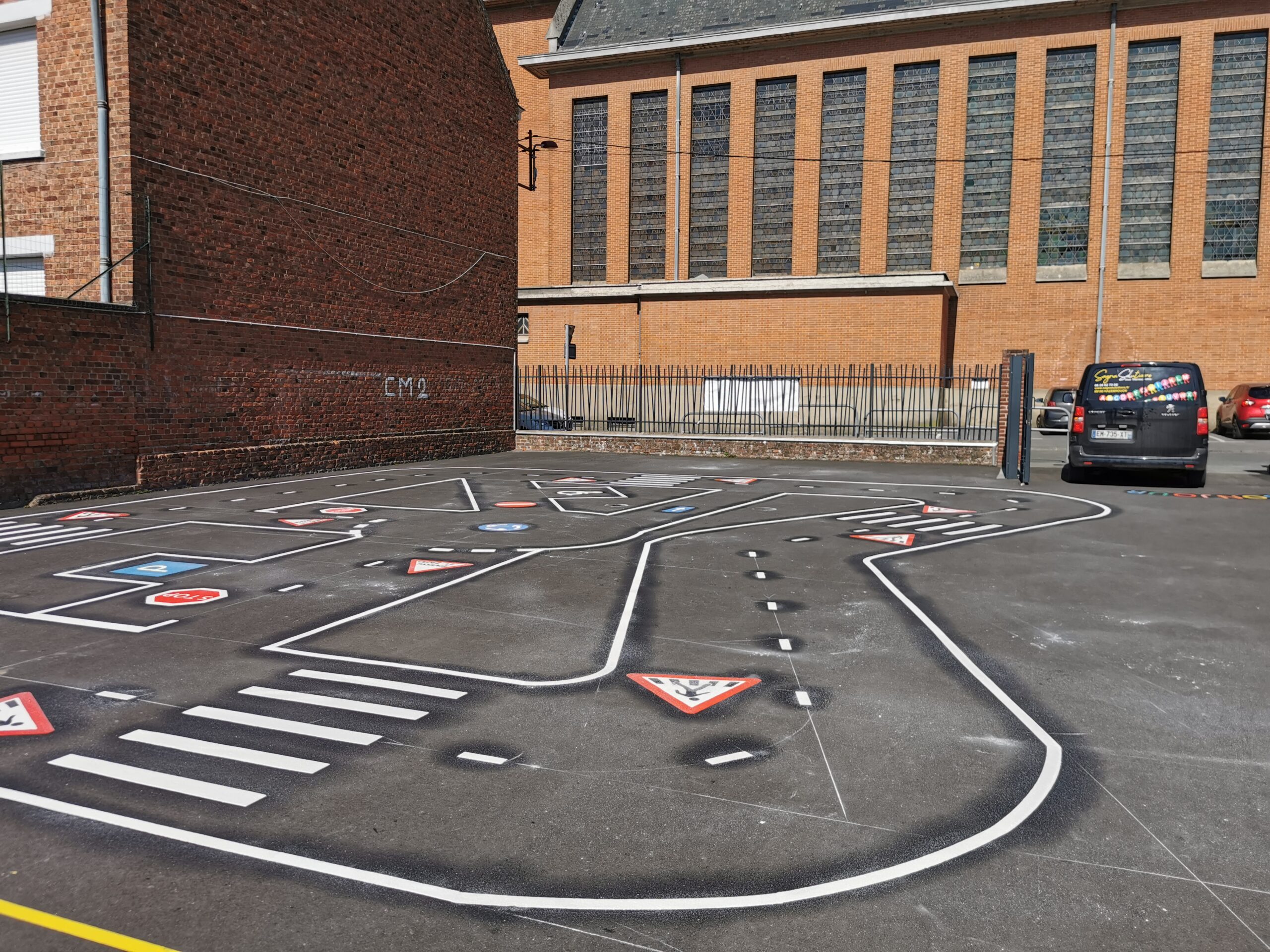 Parcours de sécurité routière  pour cours de récréation et espaces publics_0