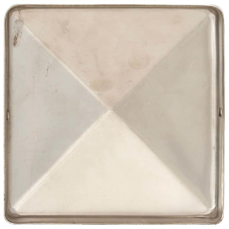 Vidaxl bouchons de poteau de clôture pyramidaux 6 pcs inox 81x81 mm 145486_3