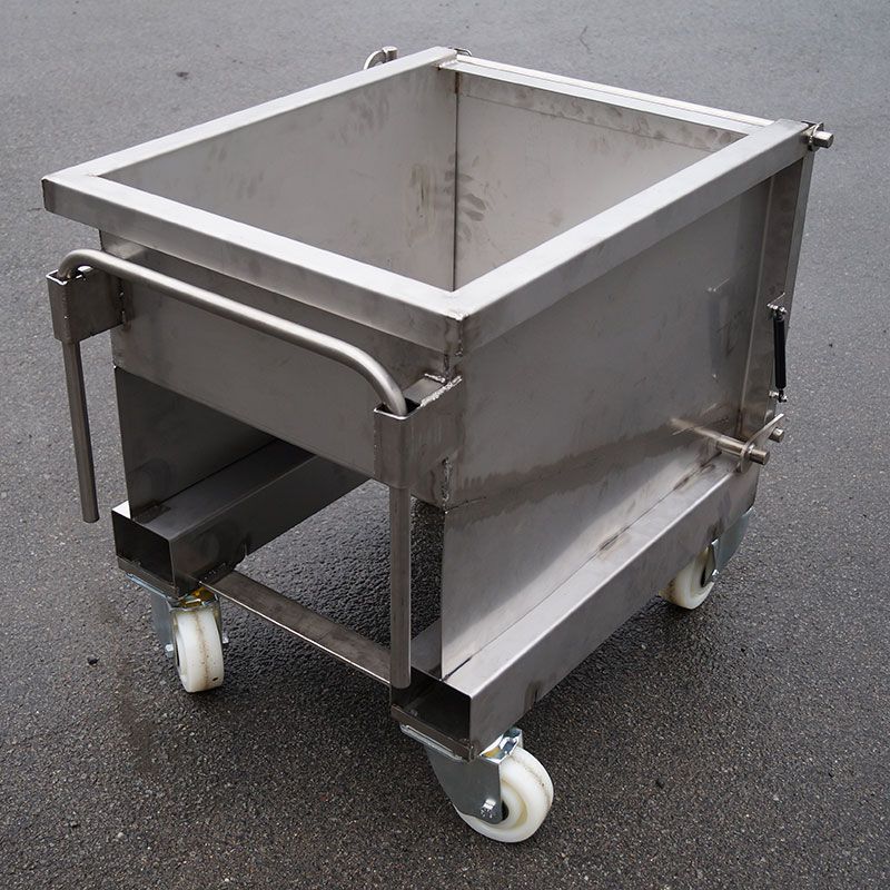 Benne à fond incliné 135 L - ouverture par compas-gaz - charge max 250 kg - made in France_3