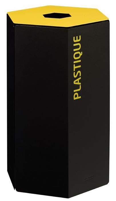 Borne de Tri Hexatri - 50L en acier poudré anti-UV avec ouverture calibrée_3