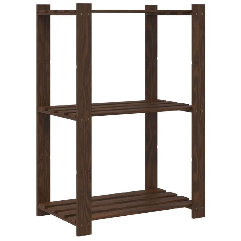 Vidaxl support de rangement à 3 niveaux marron 60x38x90 cm bois de pin 373398_3