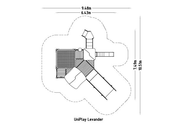 Structure multi-jeux 3 à 12 ans - Hags Uniplay Levander 8061769 - Poteaux en bois et panneaux en bois, fondation à enterrer_3