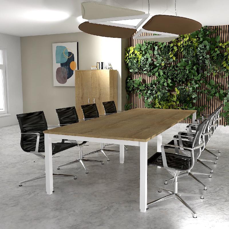 Table de reunion tempo 8-10 personnes - MOBEL LINEA - blanc 9010, 300, chêne veiné_3