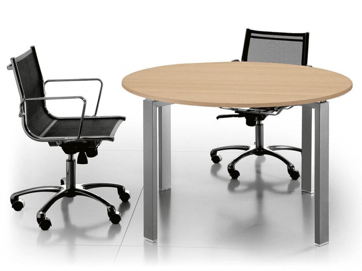 Table de réunion GLIDER - opératif avec brosse passe-câbles - design italien, structure solide en acier et finitions variées_3