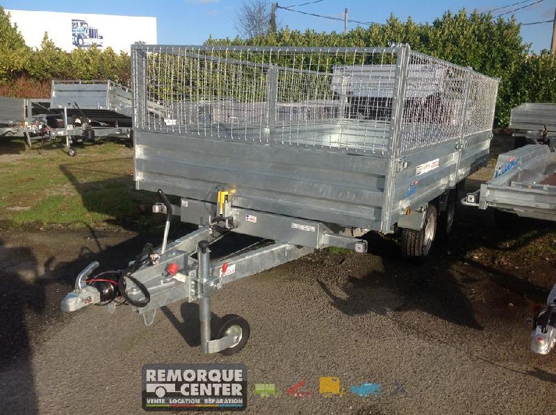 Benne Lider - PTAC 3500 Kg - 2 essieux freinés - Pompe électrique et manuelle - 400 x 190 x H35 cm - Référence PW1.2LUX_3