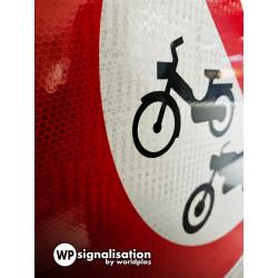 Panneau d'interdiction B7b - Accès interdit à tous les véhicules à moteur - personnalisable - WP Signalisation_3