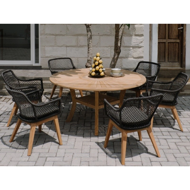 Fauteuil de jardin olivia noir 83x60x63cm – MTF – teck et résine tressée – 2nab2207_3