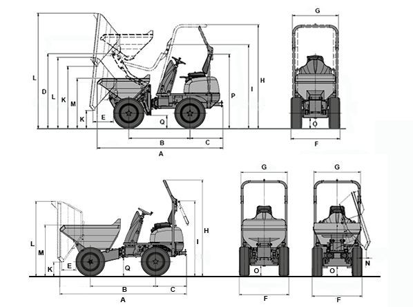1601 mini-dumper sur pneu - wacker neuson - 1500 kg_3