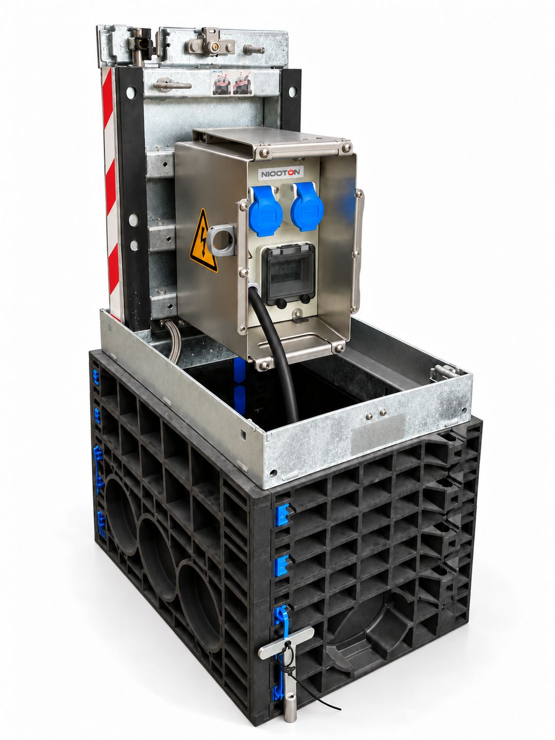 Borne de distribution d'énergie escamotable enterrée - LANGMATZ EK410 Connect - configuration sur-mesure_3
