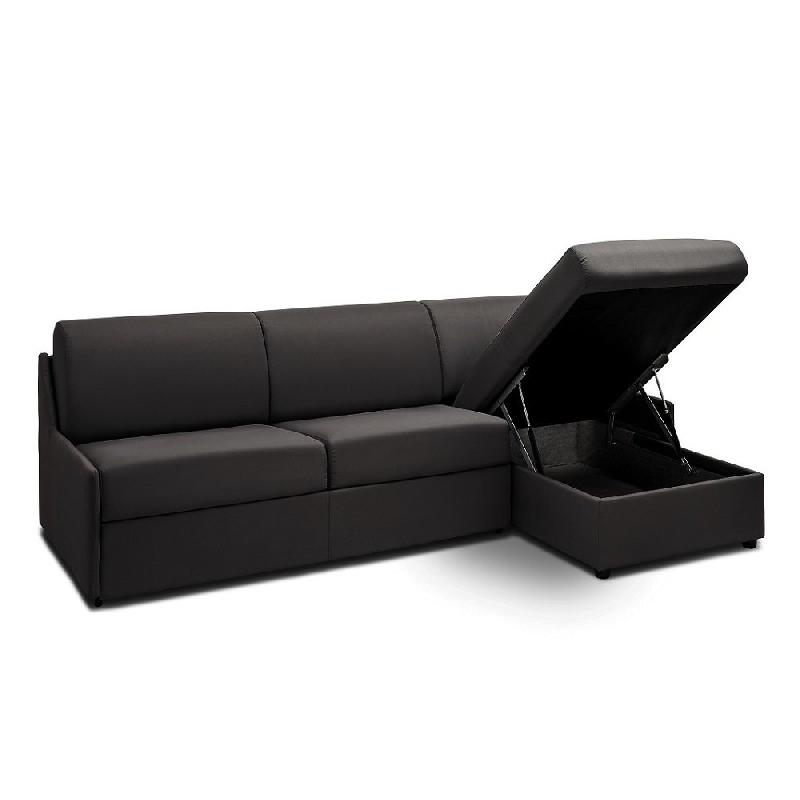 Canapé d'angle convertible express gris graphite - gain de place - couchage 140 cm - matelas Excellence Literie 14 cm_3