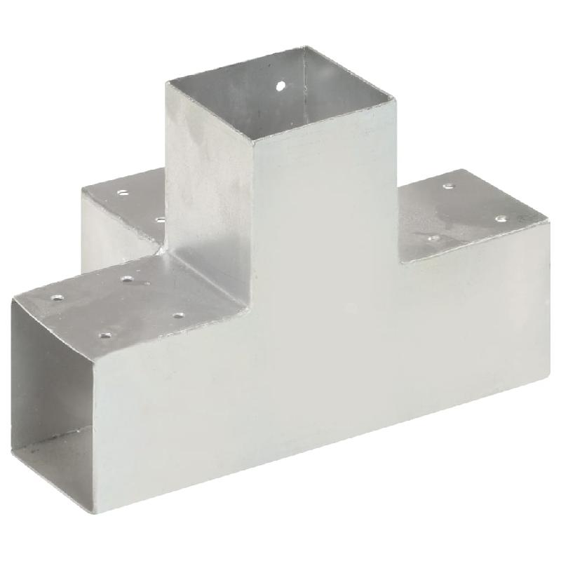 Vidaxl connecteurs de poteau 4 pcs forme en x métal galvanisé 91x91 mm 145476_3