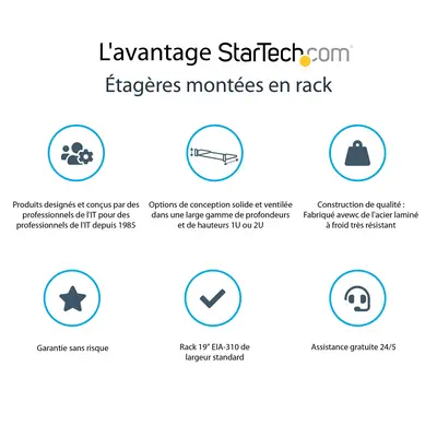 Etagère cantilever ventilée pour rack de serveur universel 2U 16 pouces - Etagère d'armoire serveur_3