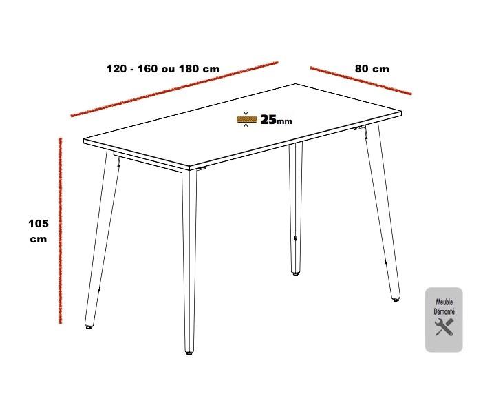Table haute NIL - Mobel Linea - 160, Poirier_3