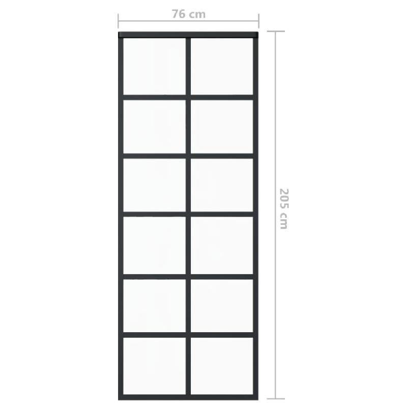 Vidaxl porte coulissante verre esg et aluminium 76x205 cm noir 151017_3