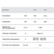 GMW-810 T6 - Groupe électrogène industriel triphasé 60 Hz - Genelec - 1011 kVA - Diesel - MTU - Alternateur STAMFORD_3