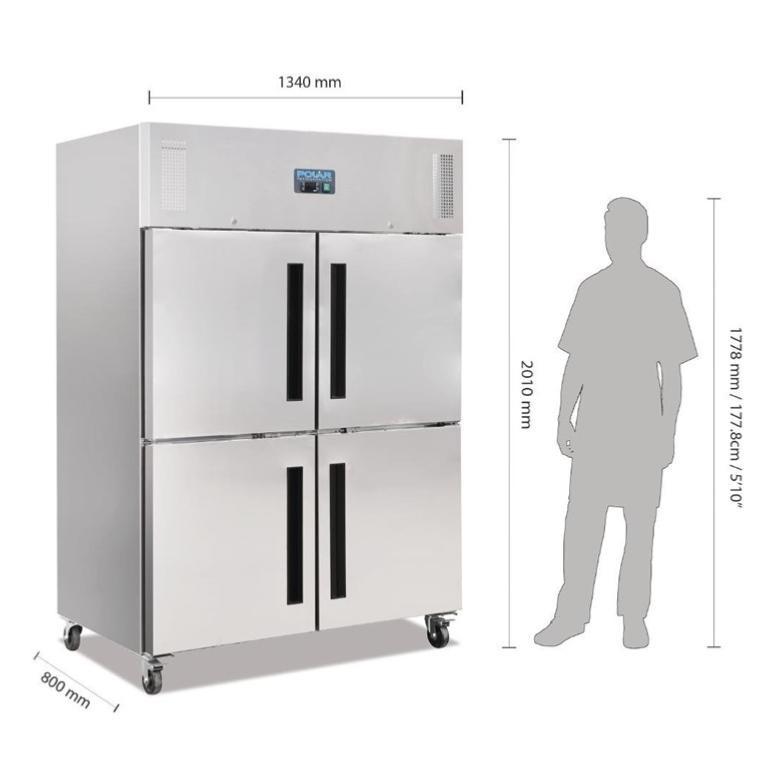 Armoire réfrigérée négative double Inox GN 2/1 - 4 portillons - Série G - 1200L | Polar - CW196_3