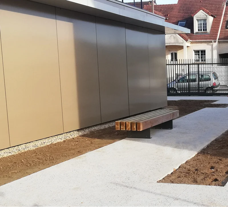 Banquette KASTEL bois et acier galva_3