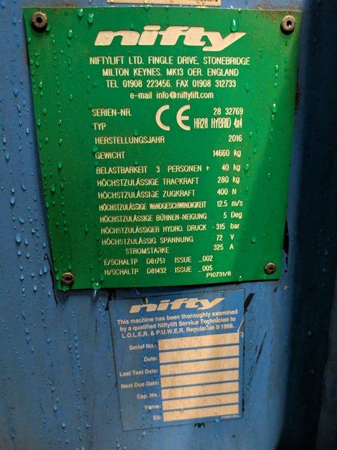 Nacelle articulée NIFTYLIFT hr28 occasion_3