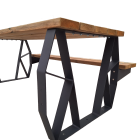 Table pique-nique en bois Douglas - modèle Kompose avec 1 banquette - 194 cm de longueur_3