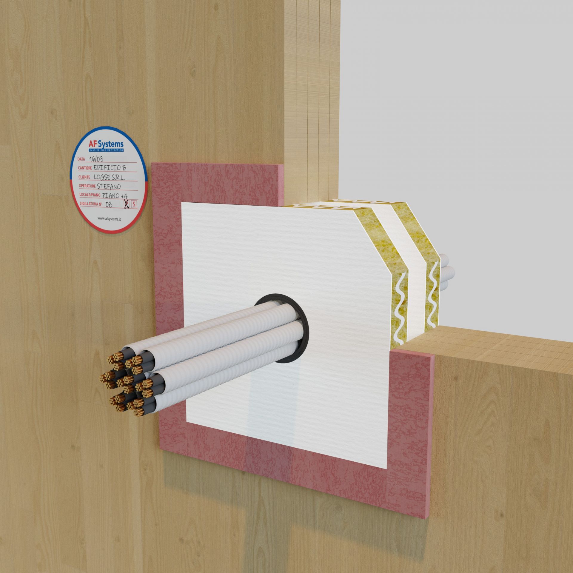 Gaine coupe-feu pour tuyaux jusqu'à 200 mm de diamètre