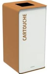 Borne de tri sélectif 75L sans serrure - Support sac sur glissière - INTERIEUR - FAÇADE BLANCHE - CUBATRI_3