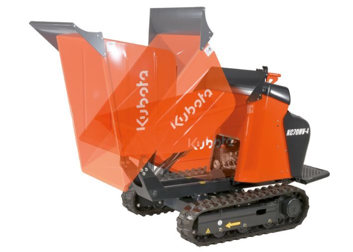 Machine de chantier avec déversement rapide à 88°