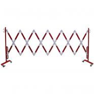 Barrières droites extensibles en acier avec roulettes - Longueur 4m - Rouge et blanc réfléchissant_3