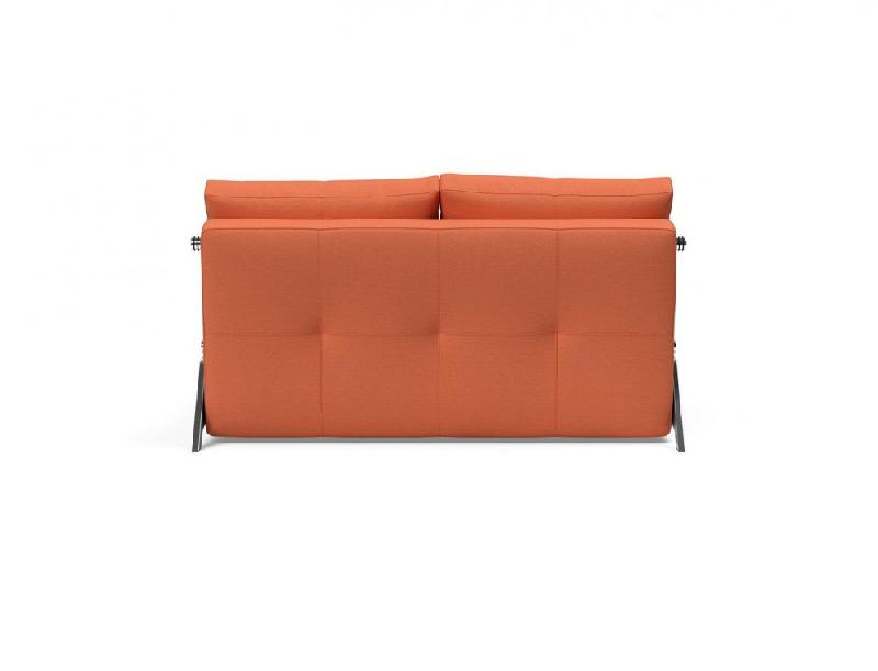 Canapé design convertible INNOVATION LIVING Cubed 02 Chrome - 140x200 cm - Tissu rouille Argus_3