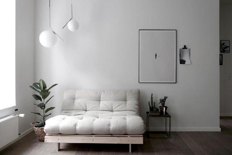 Canapé convertible futon ROOTS - pin naturel - coloris beige - couchage 140 x 200 cm - design scandinave_3