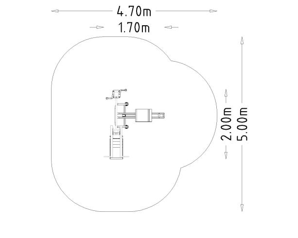 Équipement de fitness extérieur - Denfit Gym Combi 6 - Hags - Spécifications : montage en 8h, dimensions 2043x1724x1984 mm_3