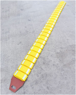 Ralentisseur temporaire en polyuréthane jaune - TRANSIT - ADS Equipements Eurl - 3000x300x30mm, charge 20T_3