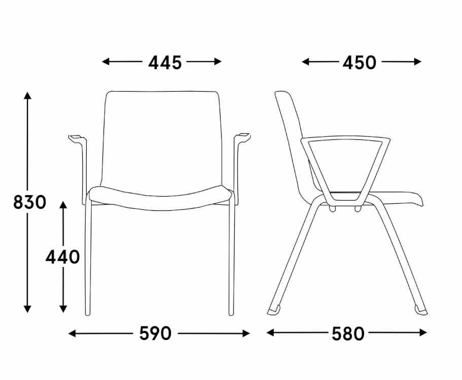 SHEILA - Chaise empilable, polyvalente, structure en polypropylène, options personnalisables_3