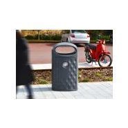 Up80 - Corbeille Eterna - Novatilu - 80 litres - Polyéthylène haute densité - Cendrier inox_3