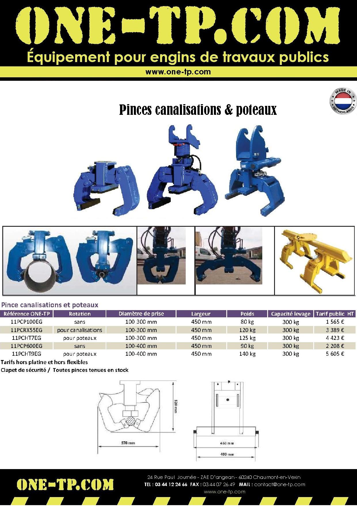 Pince de levage pour canalisations et poteaux - Diamètre 100 à 400 mm - Capacité 300 kg - Rotation ou tiltrotator_3