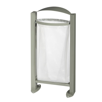 Corbeille vigipirate sur pieds - ARKEA Gris ciment - 60L - Design urbain - Marque Rossignol_3