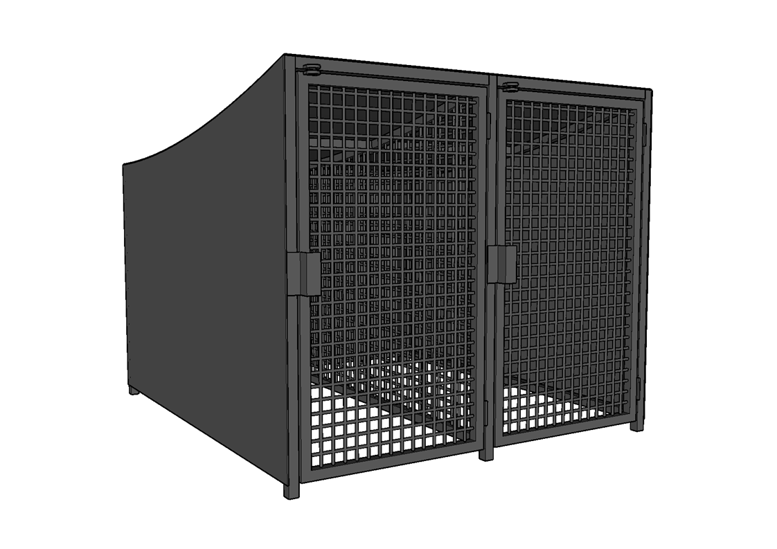 Box à vélos fermé sécurisé à  parois pleines ou grillagées adapté aux zones sensibles ou à forte densité- EVO 3_3